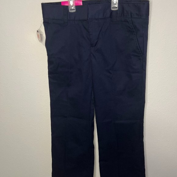 French Toast Navy Bootcut Uniform Pants Girls Size 8 SLIM NWT ADJ Waist - Picture 1 of 7